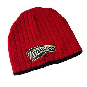 Vintage Tabasco Chili Pepper Styled Red & Black Beanie Hat One Size 100% Acrylic